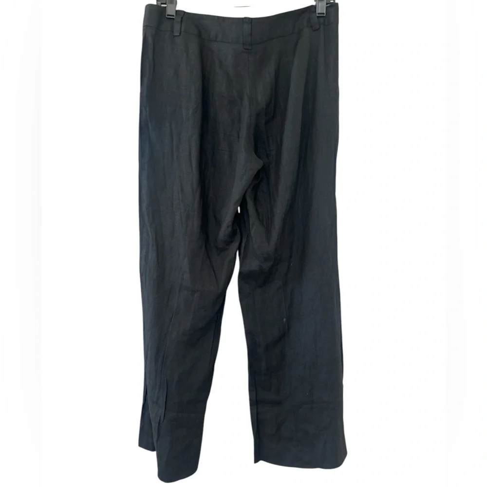 Tory Burch Wide Leg Black Linen Pants